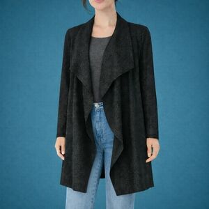 Draped Jacket with Matte Foil Cheetah-Print